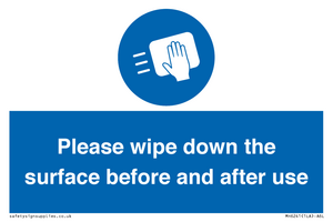 Please wipe down the surface before and after use